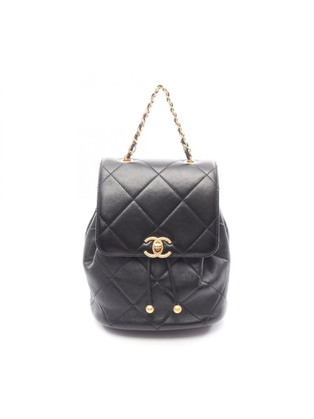 Chanel Backpack 19 Black Lambskin Quilted Small